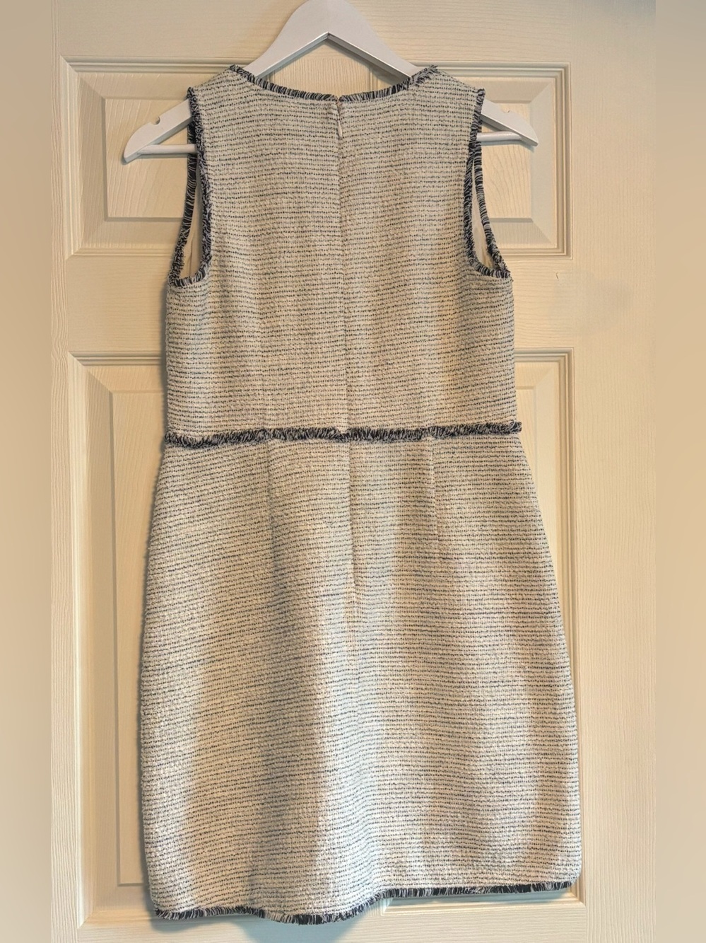LOFT Fringe Bouclé Fit & Flare Mini Dress 8P - Picture 2 of 4